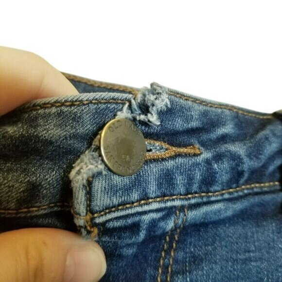 Old Navy Rockstar Mid-Rise Embroidered Floral Skinny Jeans Womens 6 Blue Denim - Picture 6 of 16